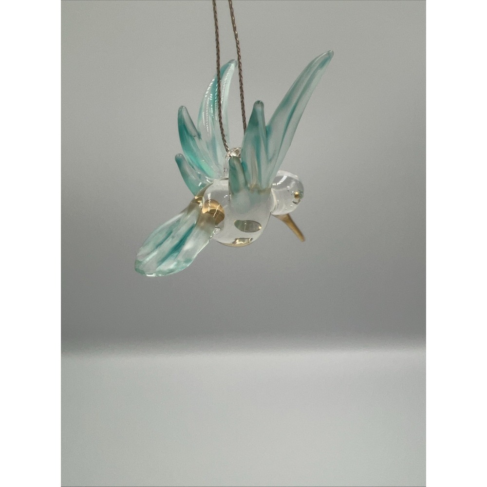 Hummingbird Ornament Glass Green Teal Figurine Crystal‎ Hanging Bird Christmas - Picture 7 of 8